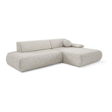 Kampinė išskleidžiama sofa su daiktadėže L formos PRATO dešinė, smėlio spalvos