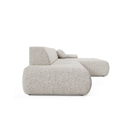 Kampinė išskleidžiama sofa su daiktadėže L formos PRATO dešinė, smėlio spalvos