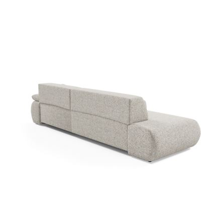 Kampinė išskleidžiama sofa su daiktadėže L formos PRATO dešinė, smėlio spalvos