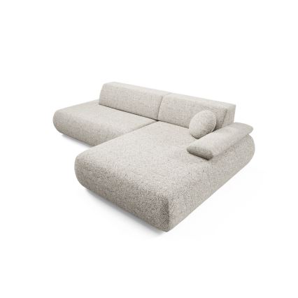 Kampinė išskleidžiama sofa su daiktadėže L formos PRATO dešinė, smėlio spalvos