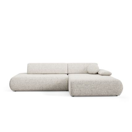 Kampinė išskleidžiama sofa su daiktadėže L formos PRATO dešinė, smėlio spalvos