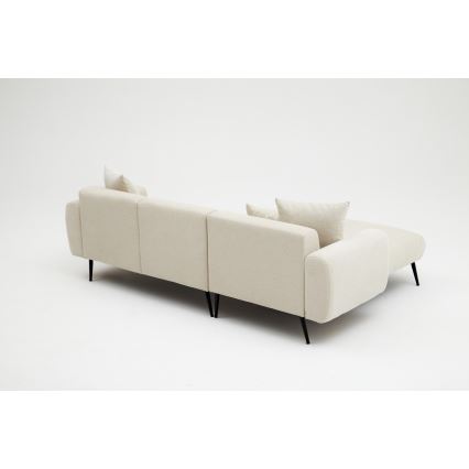 Kampinė L formos sofa PISA, kreminė, kairinė