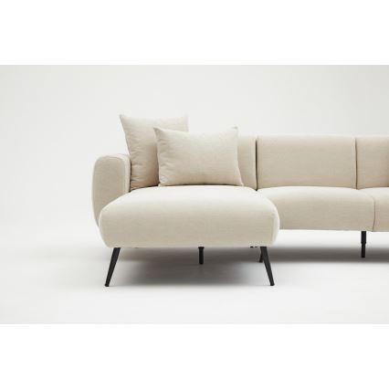 Kampinė L formos sofa PISA, kreminė, kairinė
