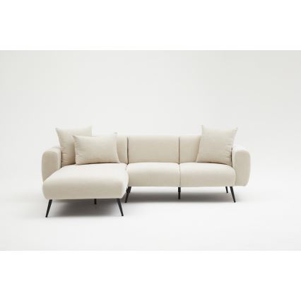 Kampinė L formos sofa PISA, kreminė, kairinė