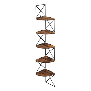 Kampinė sieninė lentyna SNAKE ruda/juoda