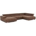 Kampinė U formos sofa TROPEA, dešinė, ruda