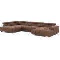 Kampinė U formos sofa TROPEA, kairė, ruda