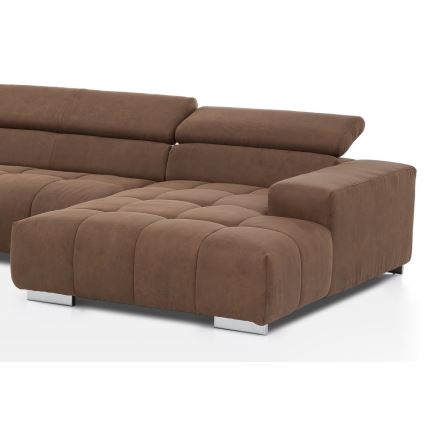 Kampinė U formos sofa TROPEA, kairė, ruda