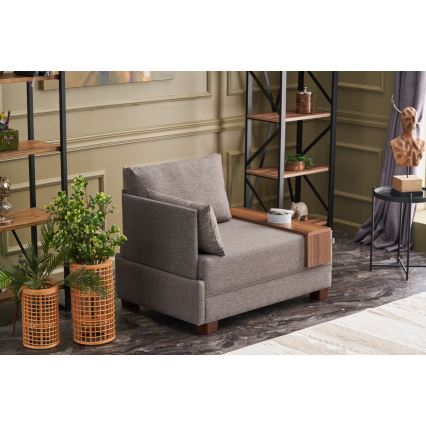 Kampinis fotelis TULA, rudas, kairinis