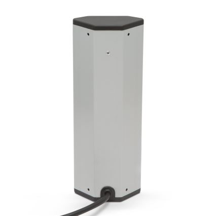 Kampinis maitinimo stulpelis 4x230V + 2xUSB-A juodas/sidabrinis