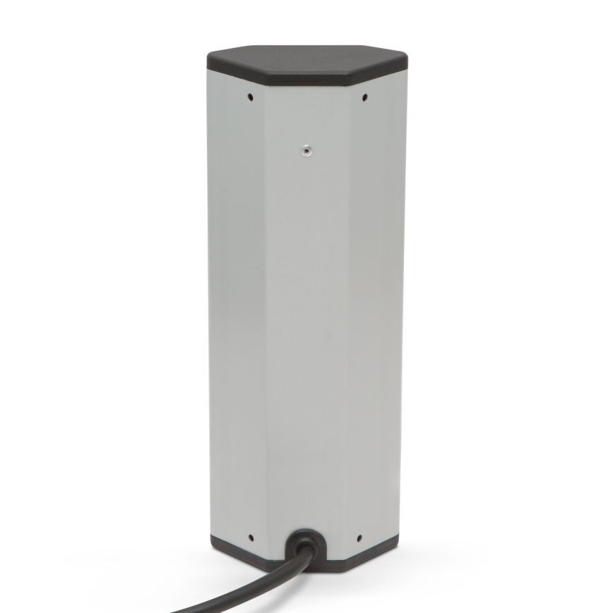 Kampinis maitinimo stulpelis 4x230V + 2xUSB-A juodas/sidabrinis