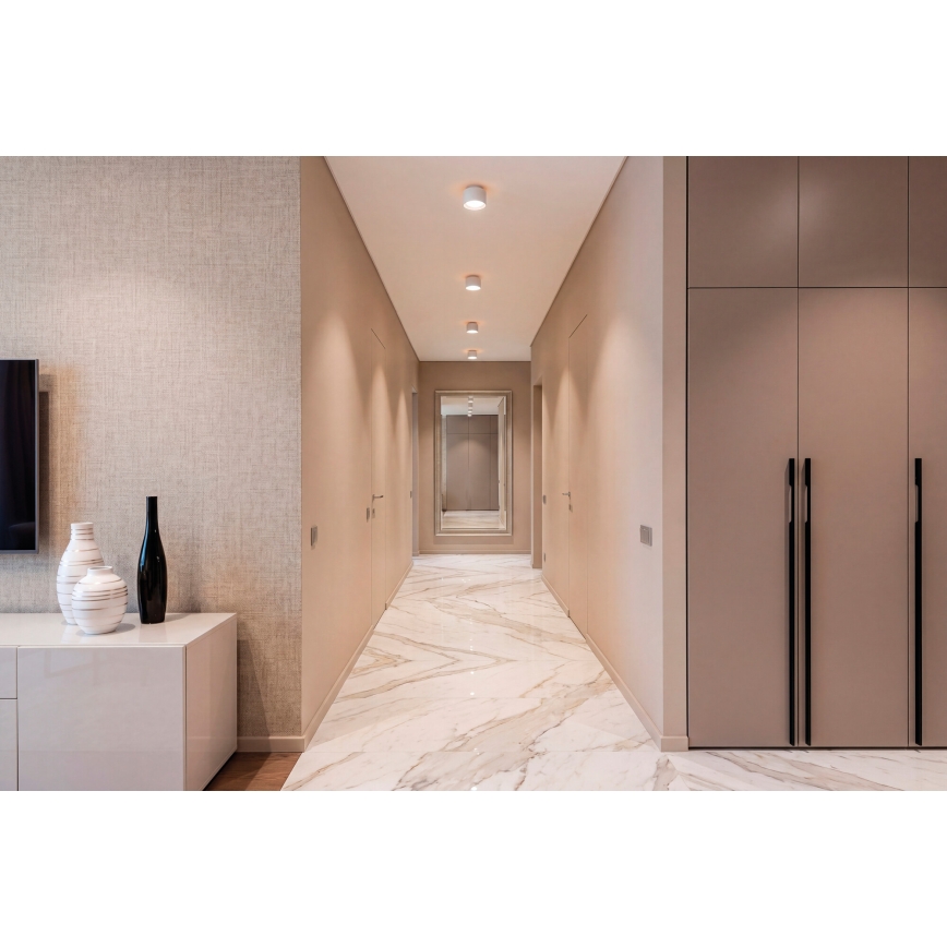 LED taškinis šviestuvas SONOR LED/12W/230V 3000/4000/5700K + LED/1,5W 2200K Ø 14 cm baltas