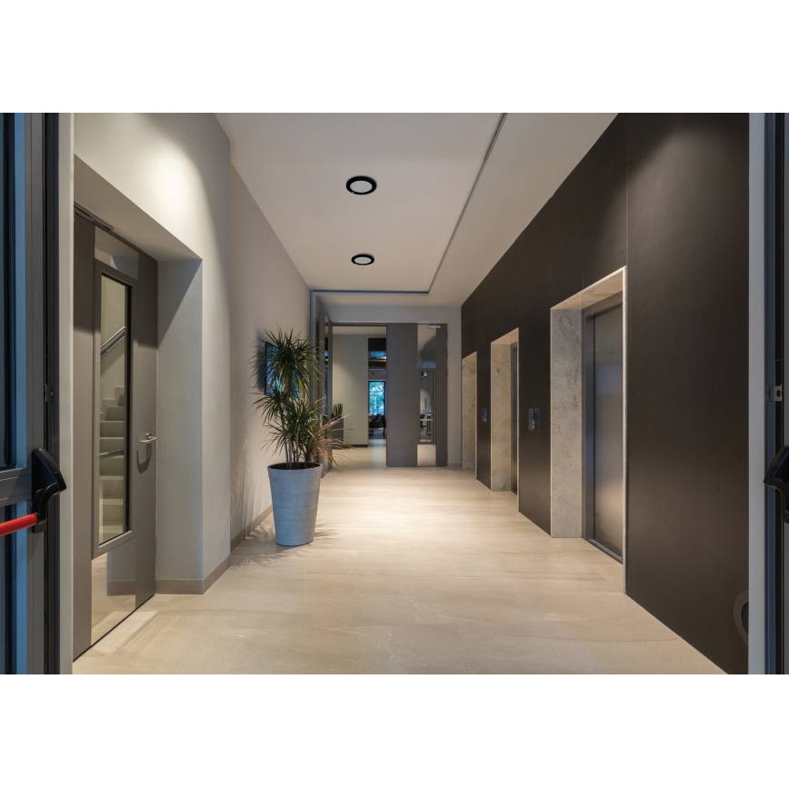 LED Lubinis/Įleidžiamas šviestuvas su judesio jutikliu 2in1 ERGA LED/17W/230V 3000/4000/6500K juoda