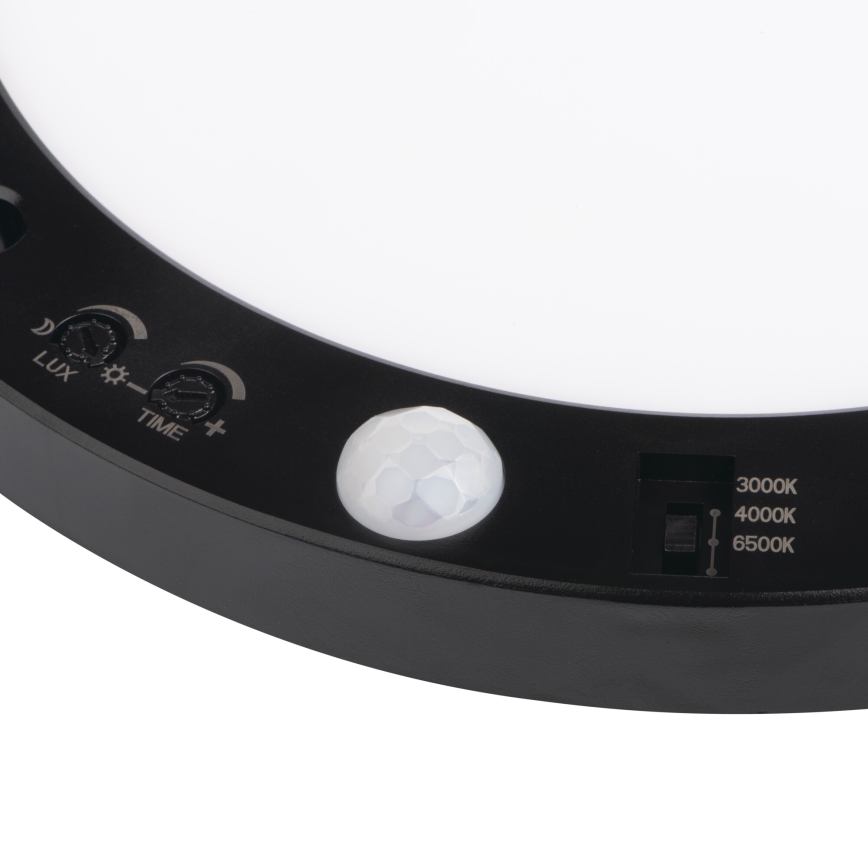 LED Lubinis/Įleidžiamas šviestuvas su judesio jutikliu 2in1 ERGA LED/17W/230V 3000/4000/6500K juoda