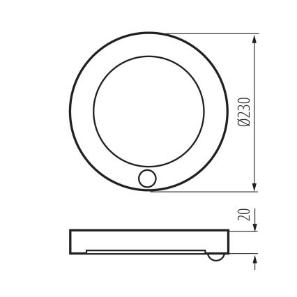 LED Lubinis/Įleidžiamas šviestuvas su judesio jutikliu 2in1 ERGA LED/17W/230V 3000/4000/6500K juoda
