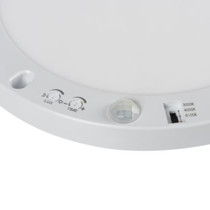 LED Lubinis/Įleidžiamas šviestuvas su judesio jutikliu 2in1 ERGA LED/17W/230V 3000/4000/6500K balta