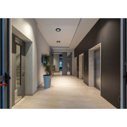 LED lubinis/įleidžiamas šviestuvas 2v1 ERGA LED/17W/230V 3000/4000/6500K juodas