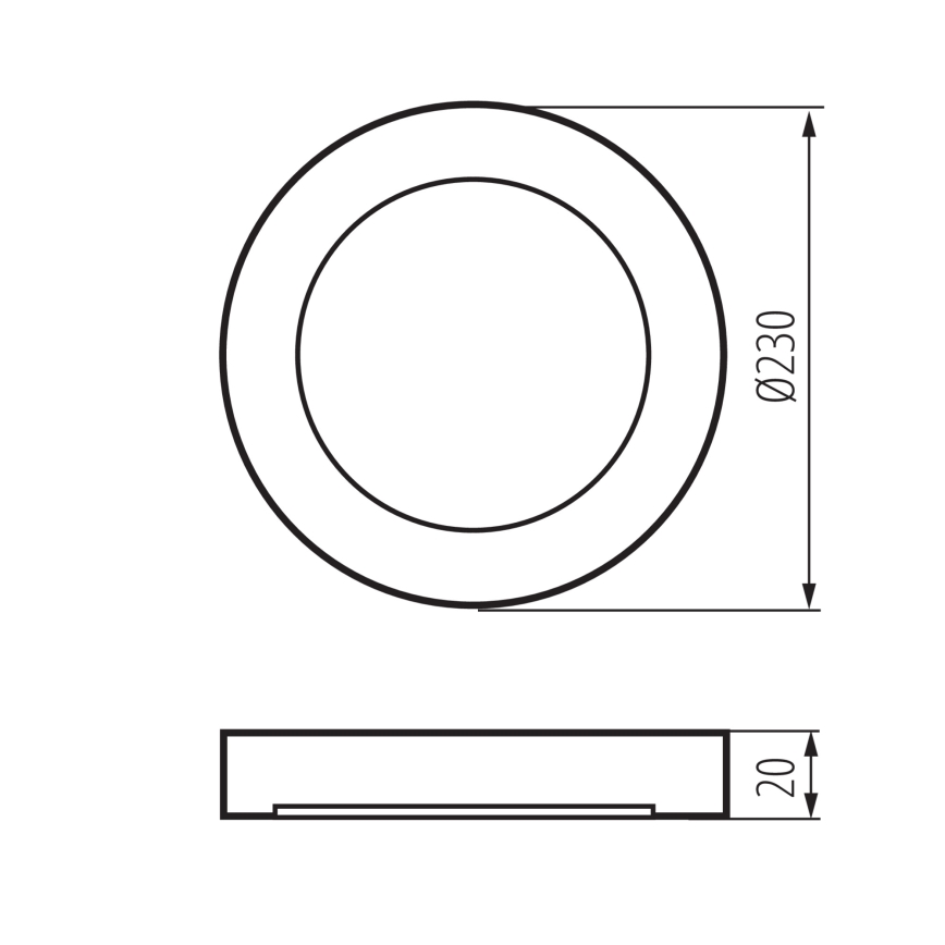 LED lubinis/įleidžiamas šviestuvas 2 viename ERGA LED/17W/230V 3000/4000/6500K baltas