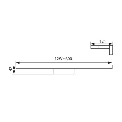 LED Vonios veidrodžio šviestuvas ASTEN LED/12W/230V IP44 blizgus chromas