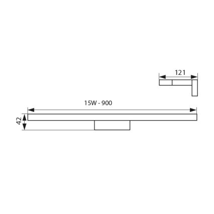 LED vonios veidrodžio šviestuvas ASTEN LED/15W/230V IP44 blizgus chromas