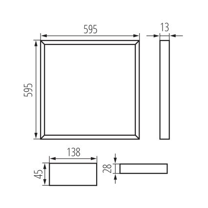 LED įleidžiamas rėmas AVAR LED/32W/230V 4000K UGR19 59,5x59,5 cm