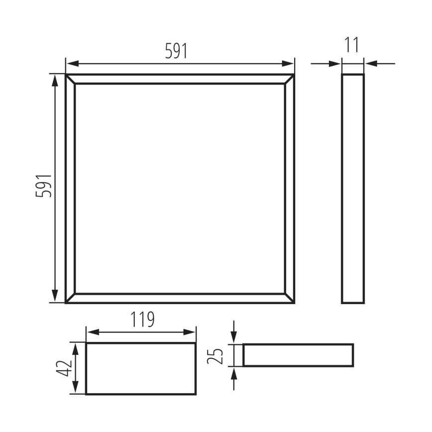 LED įleidžiamasis rėmas AVAR LED/32W/230V 4000K 59x59 cm
