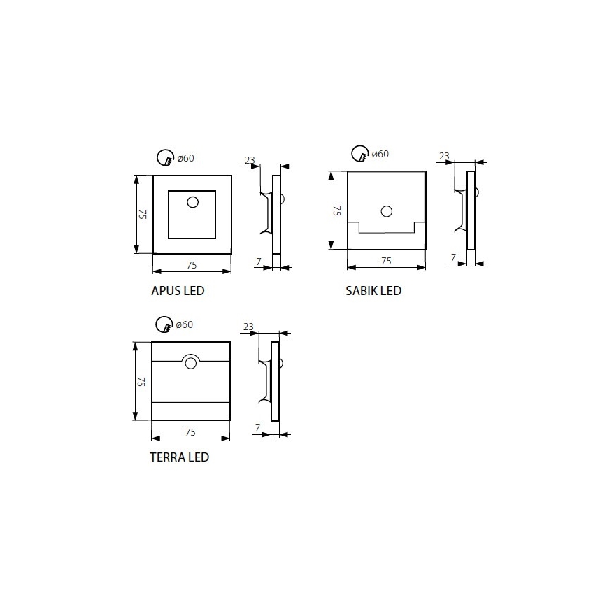 LED Laiptinės šviestuvas LED/0,8W/12V 3000K