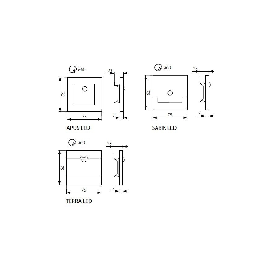 Kanlux 27375 - LED Laiptinės šviestuvas SABIK su jutikliu LED/0,8W/12V