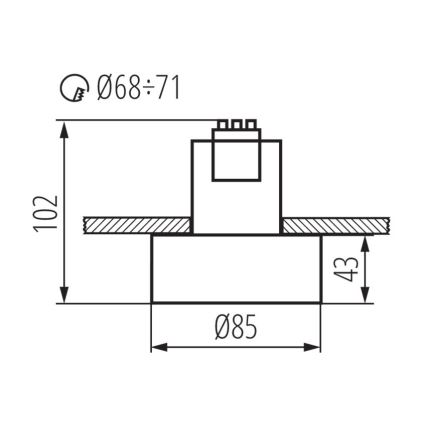 Įleidžiamas šviestuvas MINI RITI 1xGU10/25W/230V baltas/auksinis