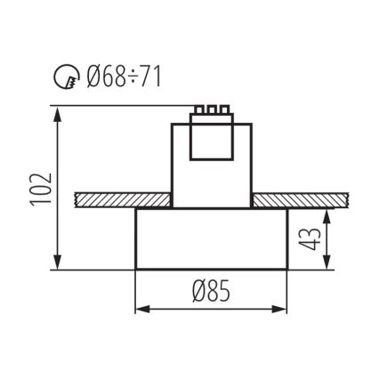 Įleidžiamas šviestuvas MINI RITI 1xGU10/25W/230V juodas