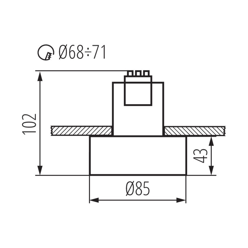 Įleidžiamas šviestuvas MINI RITI 1xGU10/25W/230V juodas