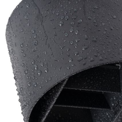 LED lauko sieninis šviestuvas REKA su judesio ir sutemų jutikliu, LED/7W/230V, IP54, antracito spalvos, apvalus