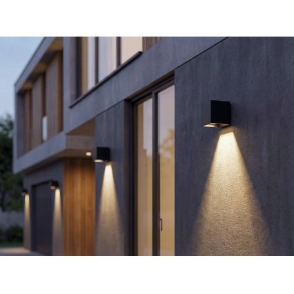 LED saulės lauko sieninis šviestuvas su jutikliu REKA LED/3W/3,7V 1800 mAh 3000/4000/6500K IP65 juodas
