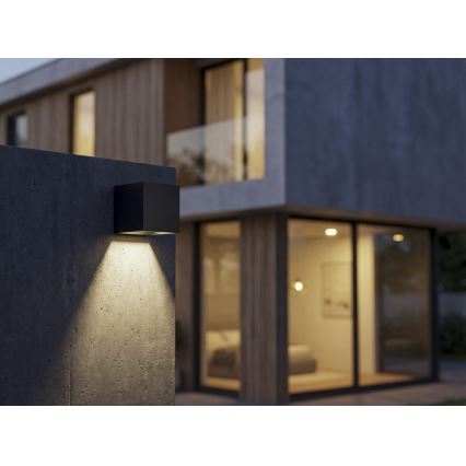 LED saulės lauko sieninis šviestuvas su jutikliu REKA LED/3W/3,7V 1800 mAh 3000/4000/6500K IP65 juodas