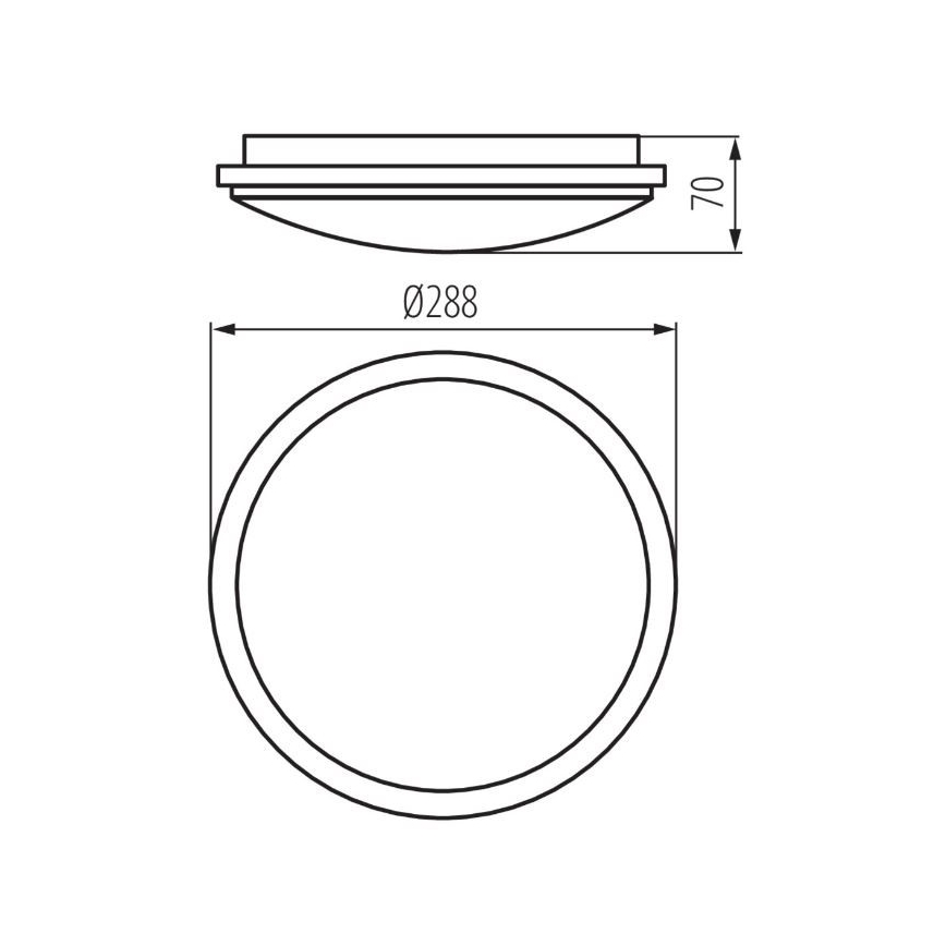 LED Vonios lubinis šviestuvas ORTE LED/24W/230V IP54