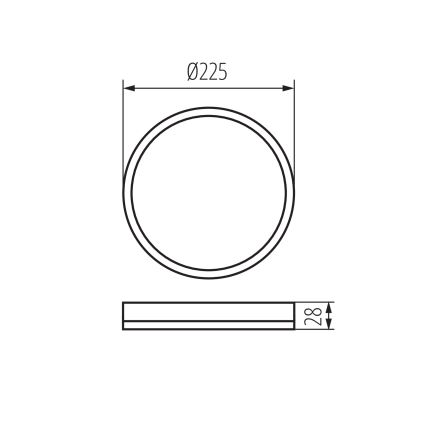 LED lubinis vonios šviestuvas AZPO LED/11,8W/230V diametras 22,5 cm IP54 balta