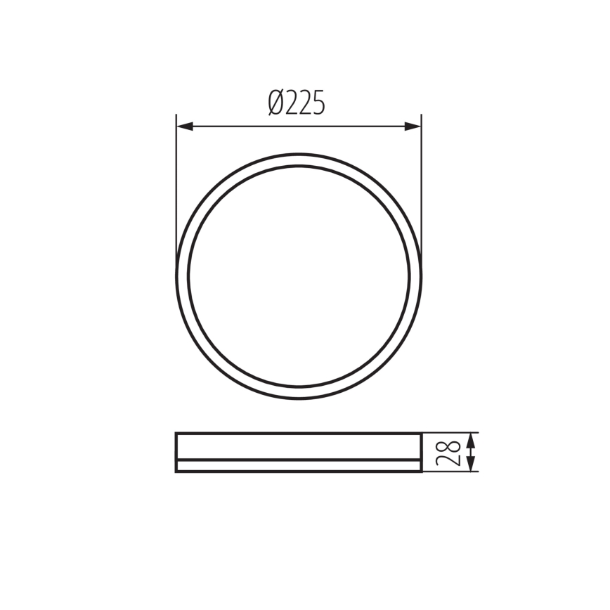 LED lubinis vonios šviestuvas AZPO LED/11,8W/230V diametras 22,5 cm IP54 balta