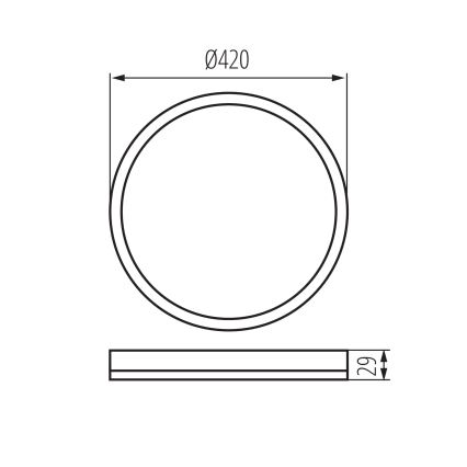 LED lubinis vonios šviestuvas AZPO LED/22W/230V diametras 42 cm IP54 balta