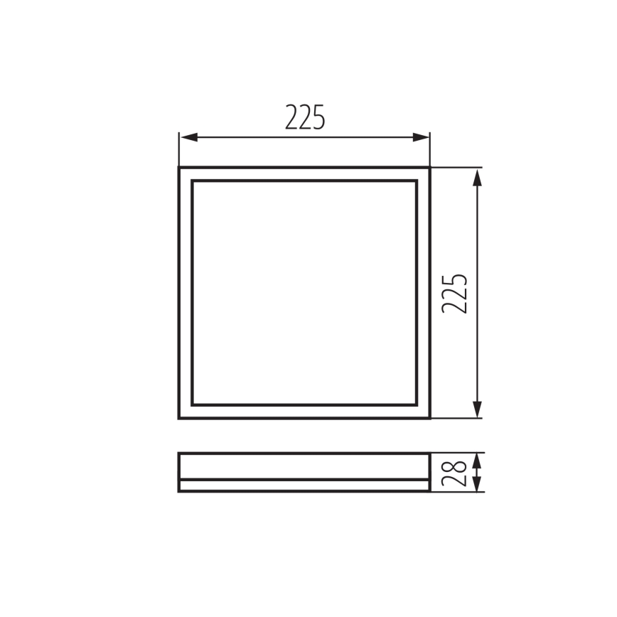 LED lubinis vonios šviestuvas AZPO LED/12,3W/230V IP54 juoda