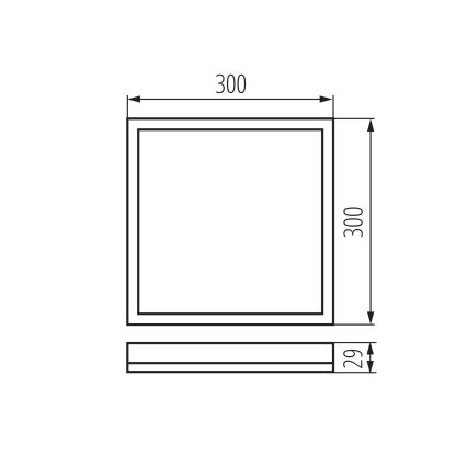 LED lubinis vonios šviestuvas AZPO LED/17,5W/230V IP54 juoda