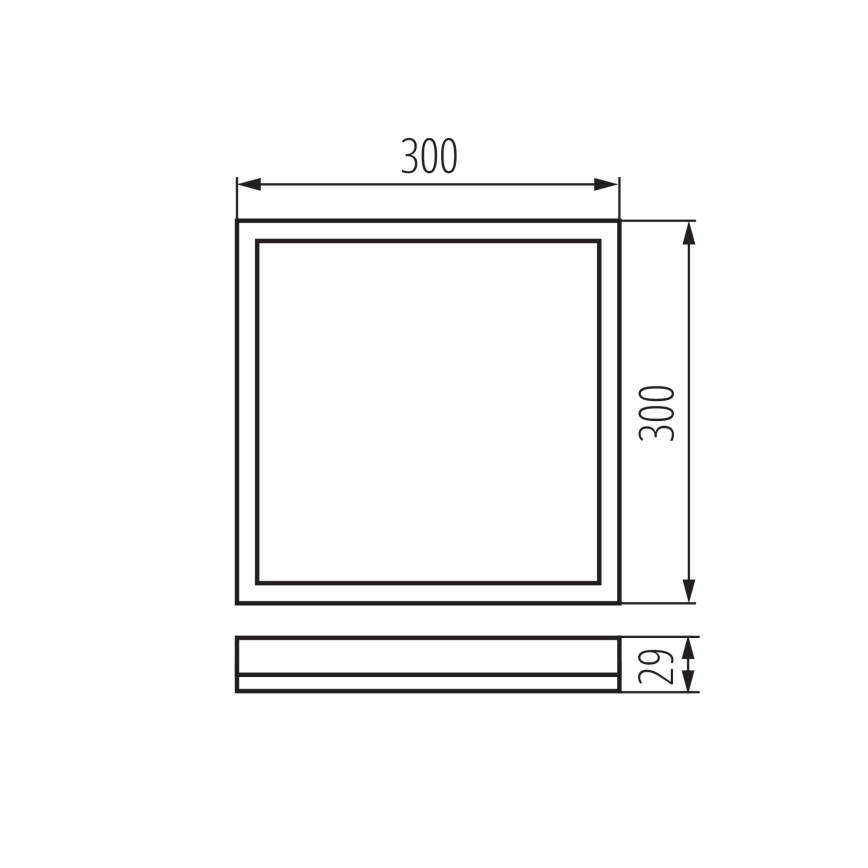 LED lubinis vonios šviestuvas AZPO LED/17,5W/230V IP54 juoda