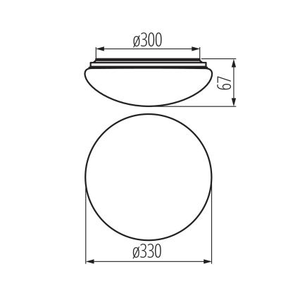 LED vonios kambario lubinis šviestuvas CORSO LED/18W/230V 3000/4000/6500K Ø 33 cm IP44
