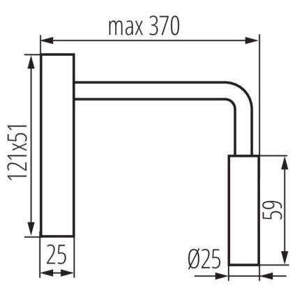 LED Sieninė lempa TONIL LED/2,7W/230V juoda