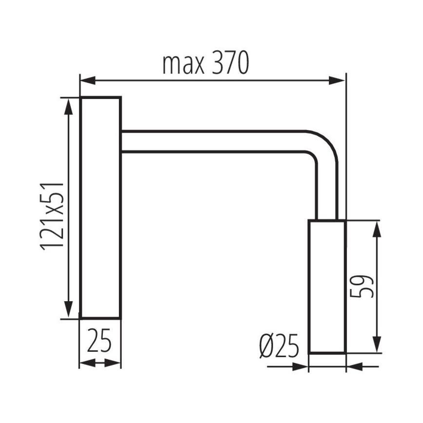 LED Sieninė lempa TONIL LED/2,7W/230V juoda