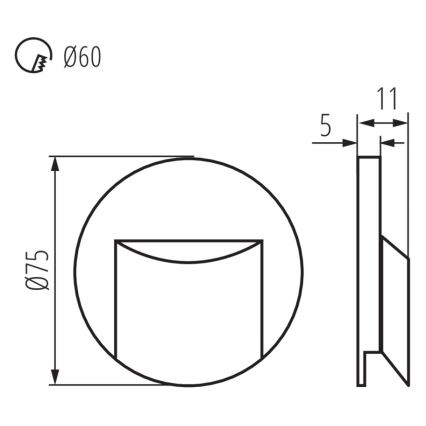 LED Laiptinės apšvietimas ERINUS LED/0,8W/12V 3000K baltas