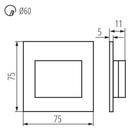 LED Laiptinės šviestuvas ERINUS LED/1,5W/12V 3000K pilkas