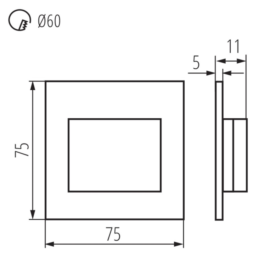 LED laiptų šviestuvas ERINUS LED/1,5W/12V 3000K juodas