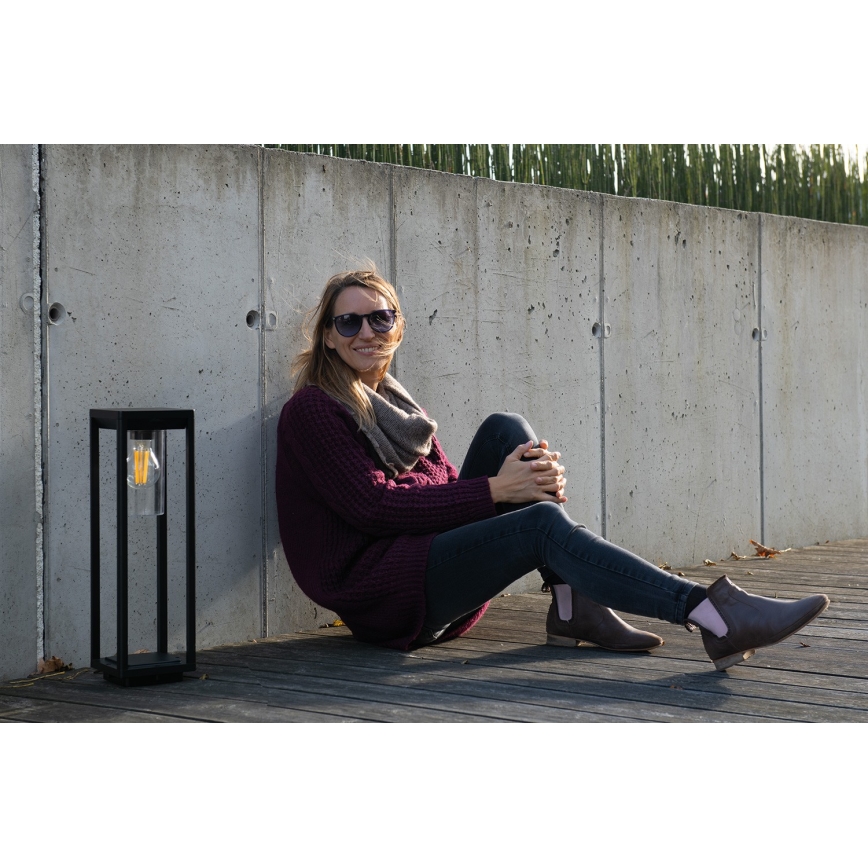 Lauko šviestuvas VIMO 1xE27/15W/230V 50 cm IP44 juoda