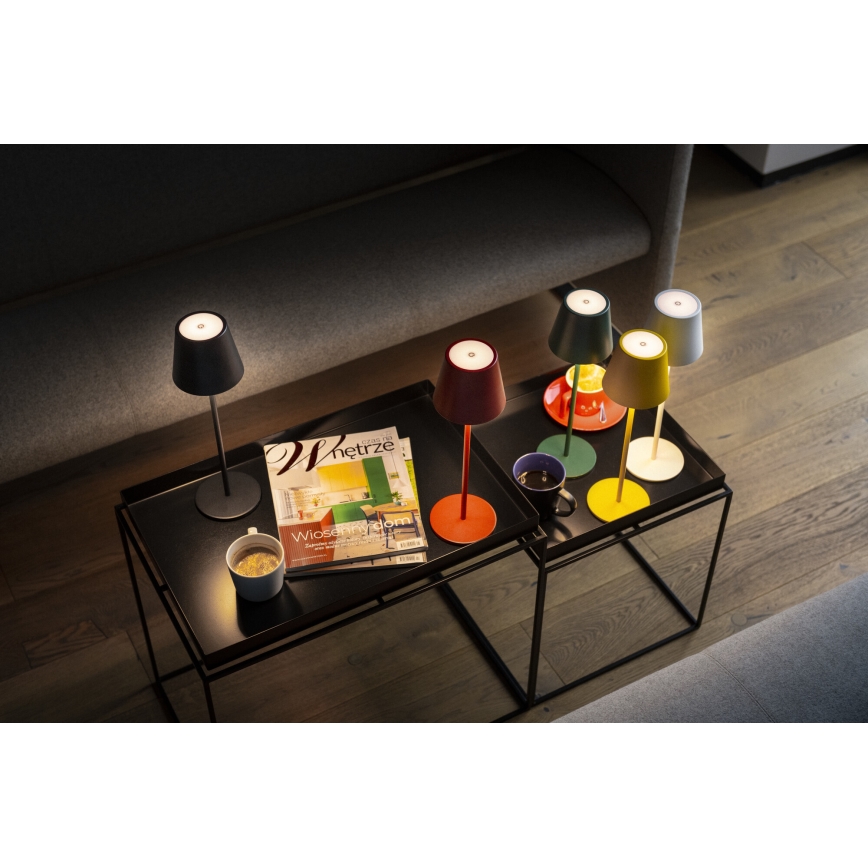LED Pritemdomas įkraunamas stalinis šviestuvas INITA LED/1,2W/1800 mAh IP54 juoda