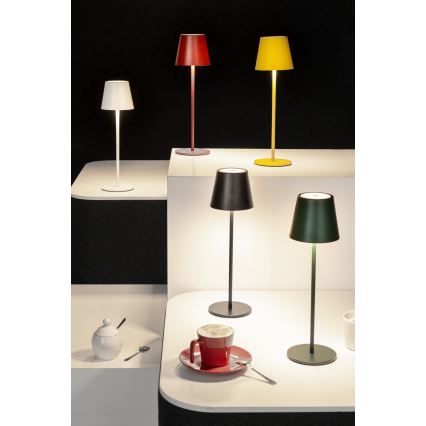 LED Pritemdomas įkraunamas stalinis šviestuvas INITA LED/1,2W/1800 mAh IP54 juoda